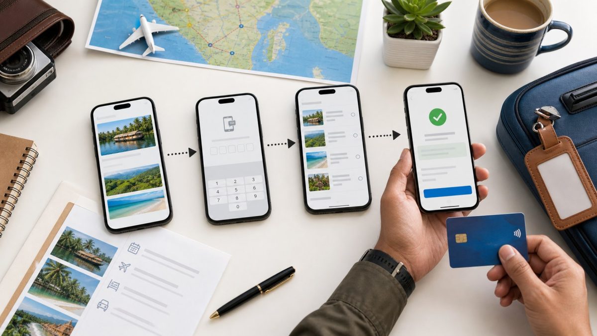 Simple booking flow for Vihar Tours